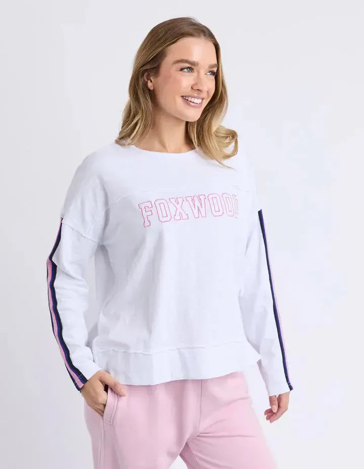 Racer Throw On Tee - White-Foxwood-Lima & Co