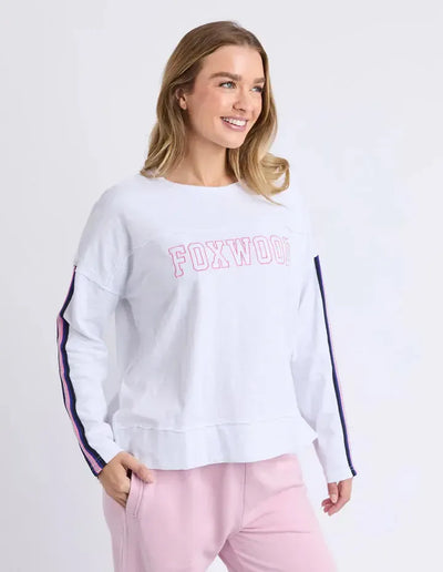Racer Throw On Tee - White-Foxwood-Lima & Co