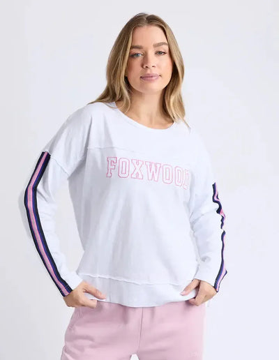 Racer Throw On Tee - White-Foxwood-Lima & Co