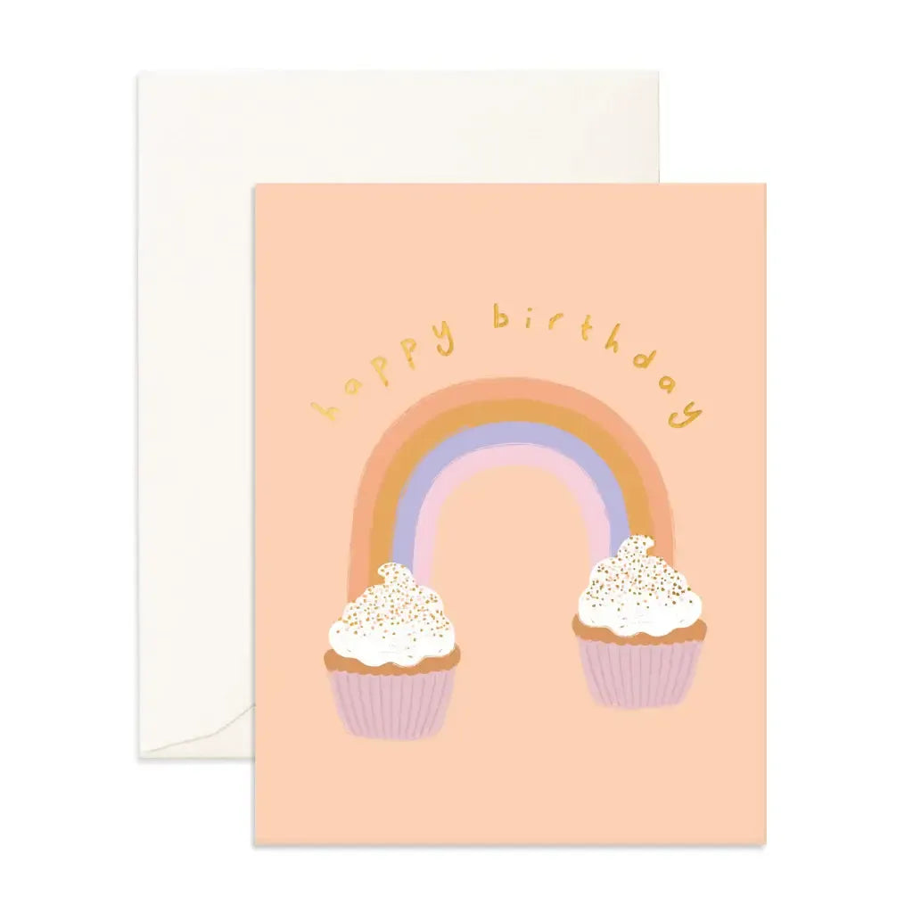Rainbow Cupcakes Greeting Card-Fox And Fallow-Lima & Co