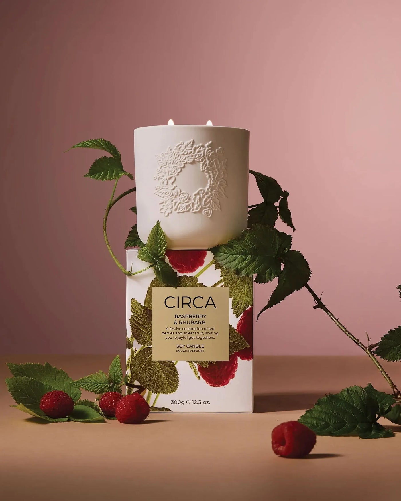 Raspberry & Rhubarb Candle 300g-Circa-Lima & Co