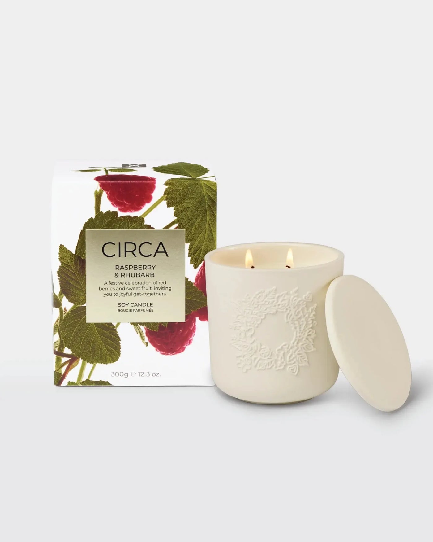 Raspberry & Rhubarb Candle 300g-Circa-Lima & Co