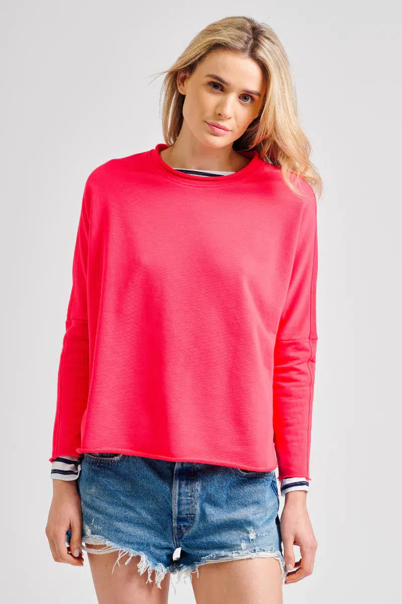 Raw Long Sleeve Sweatshirt - Raspberry-EST 1971-Lima & Co