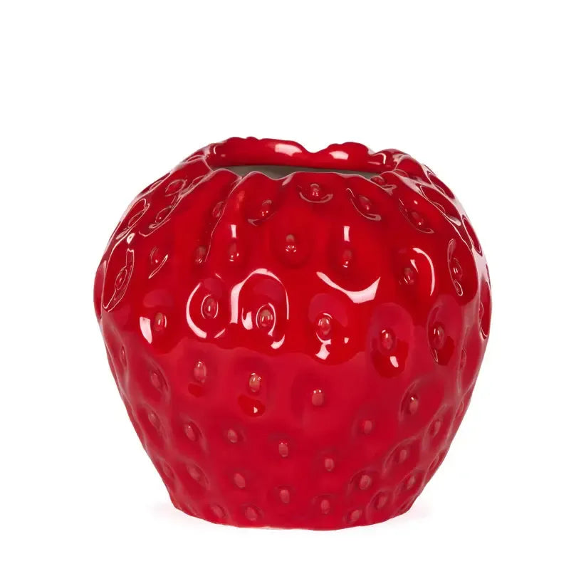 Red Strawberry Vase-Holly and Ivy-Lima & Co