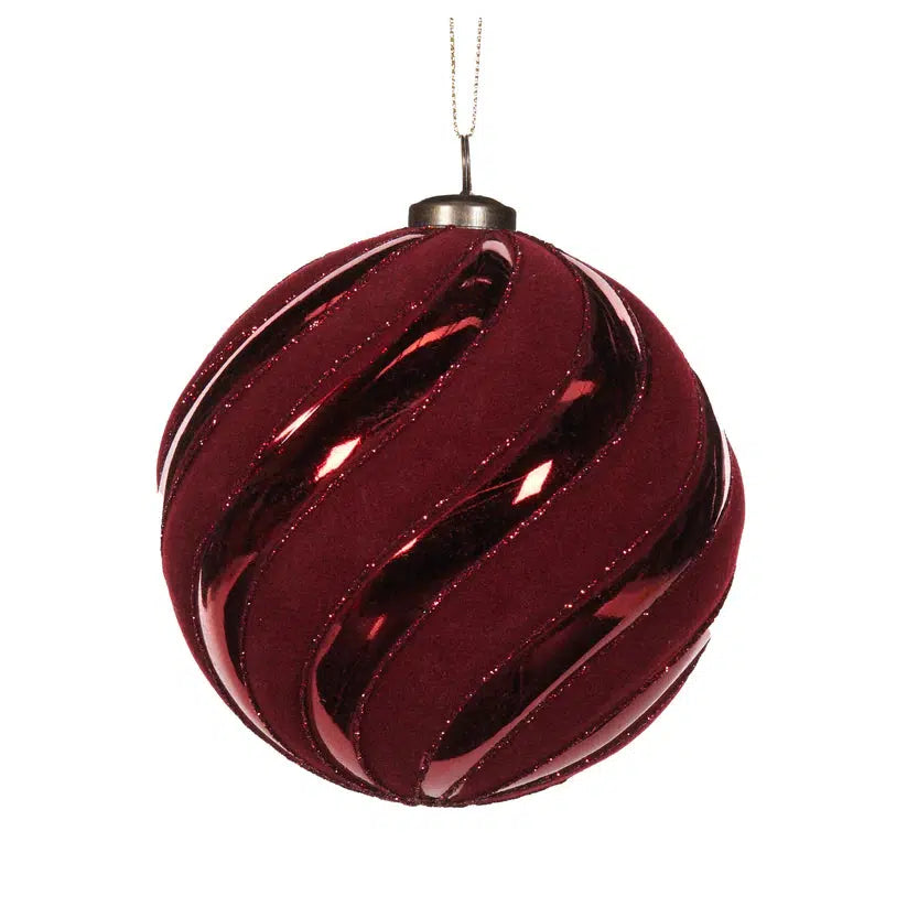 Red Velvet Swirl Bauble-Holly and Ivy-Lima & Co