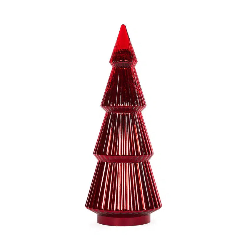Red Vintage Mercury Led Tabletop Tree-Holly and Ivy-Lima & Co