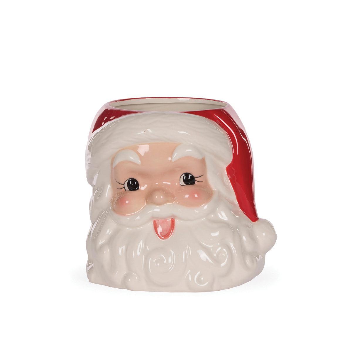 Red Vintage Santa Pot-Holly and Ivy-Lima & Co