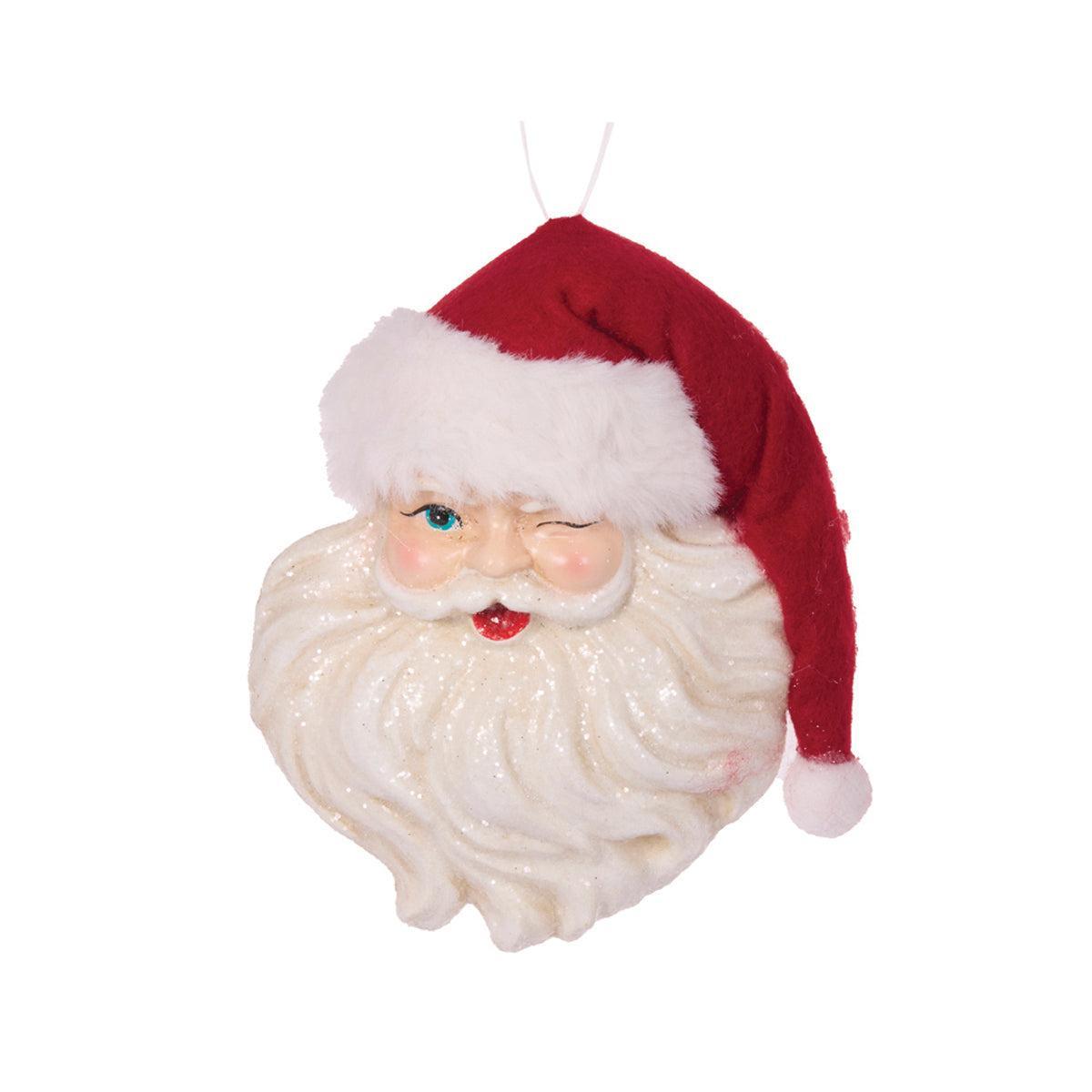 Red Winking Santa Hanging-Holly and Ivy-Lima & Co
