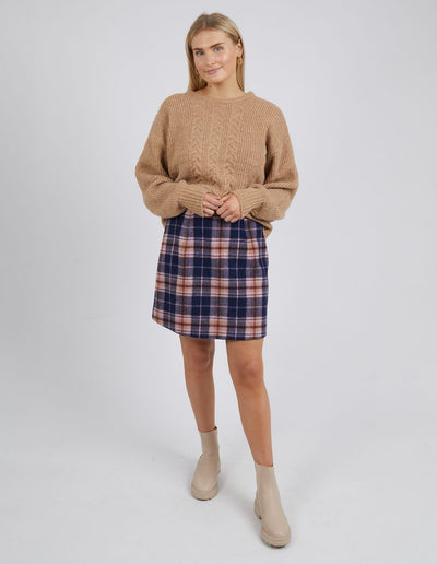 Reilly Check Skirt - Navy-Elm Lifestyle-Lima & Co