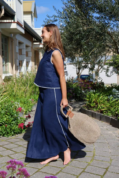 Remy Skirt - Navy-The Eighth Letter-Lima & Co