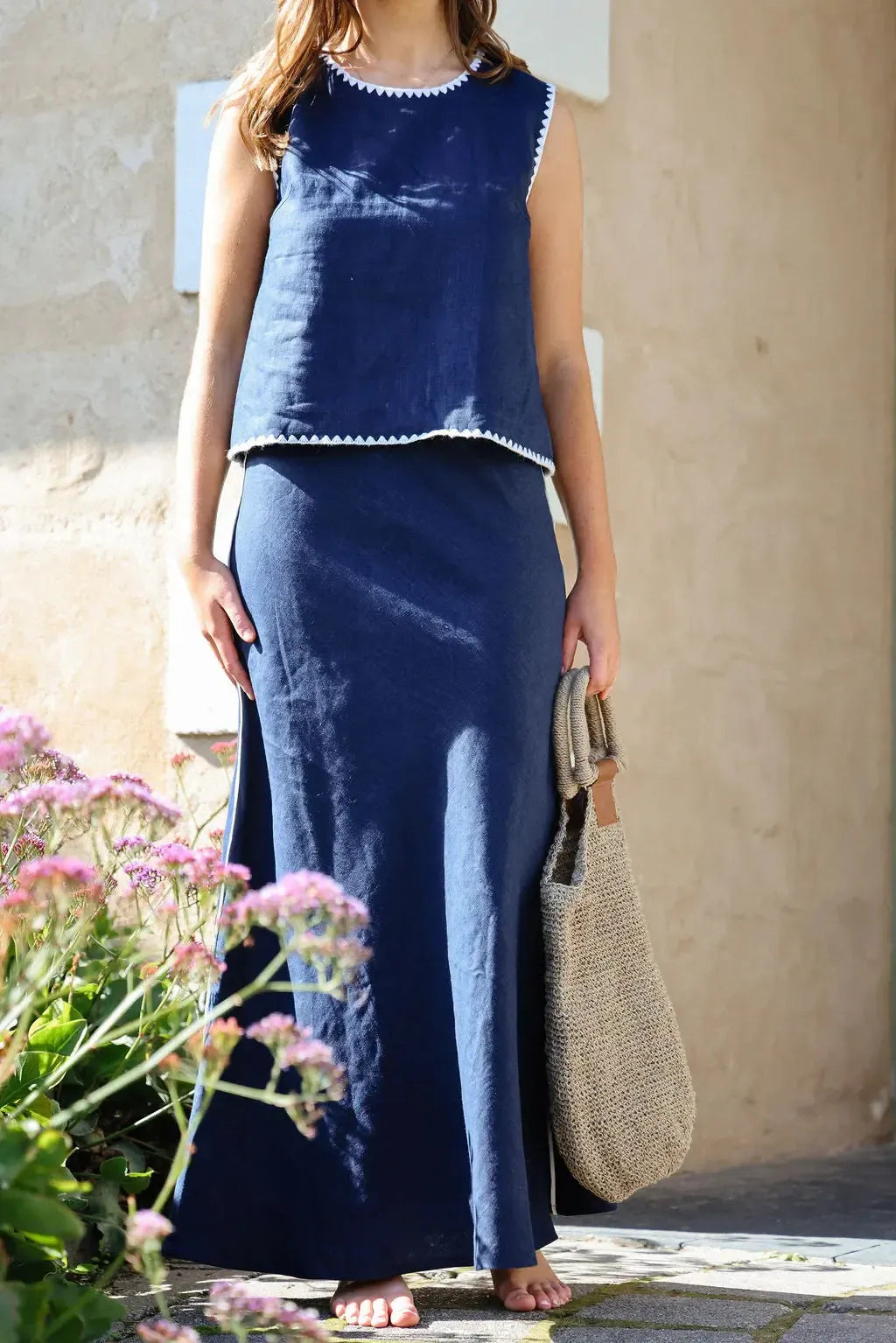 Remy Skirt - Navy-The Eighth Letter-Lima & Co