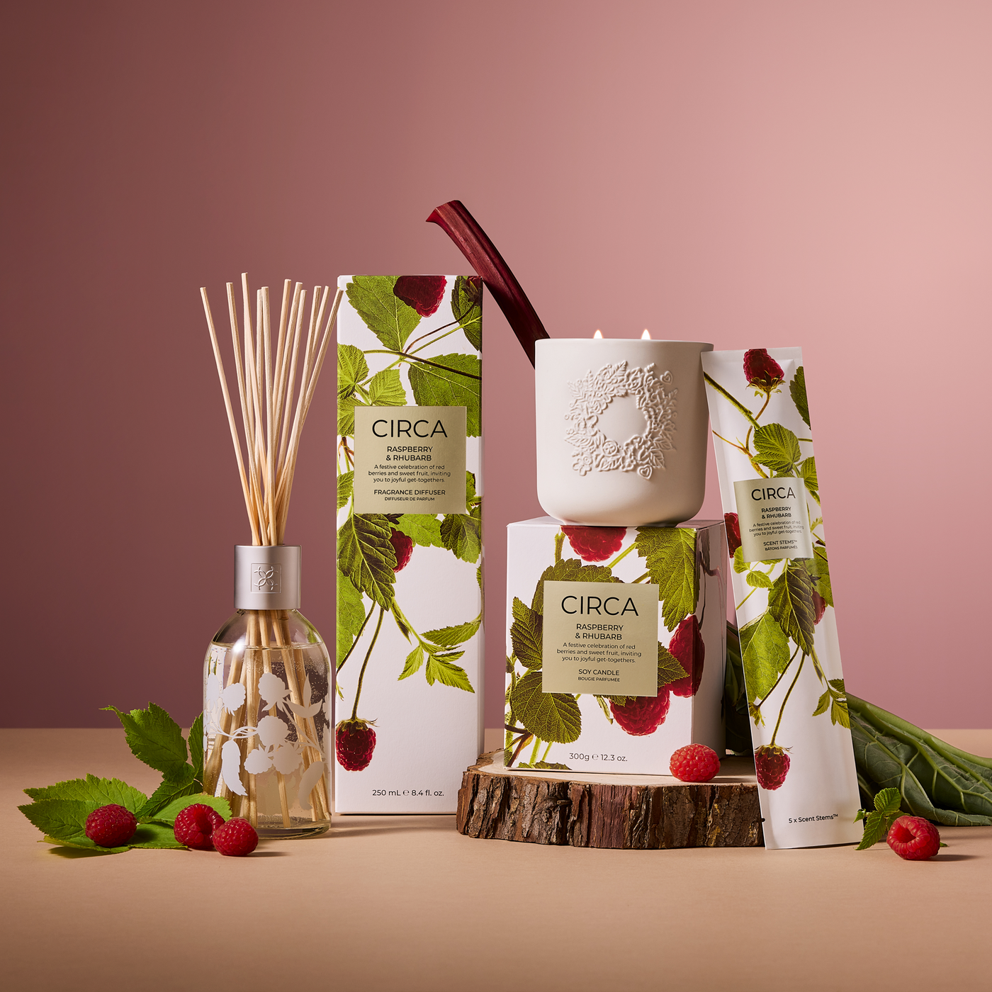 Replacement Scent Stems - Raspberry & Rhubarb-Circa-Lima & Co