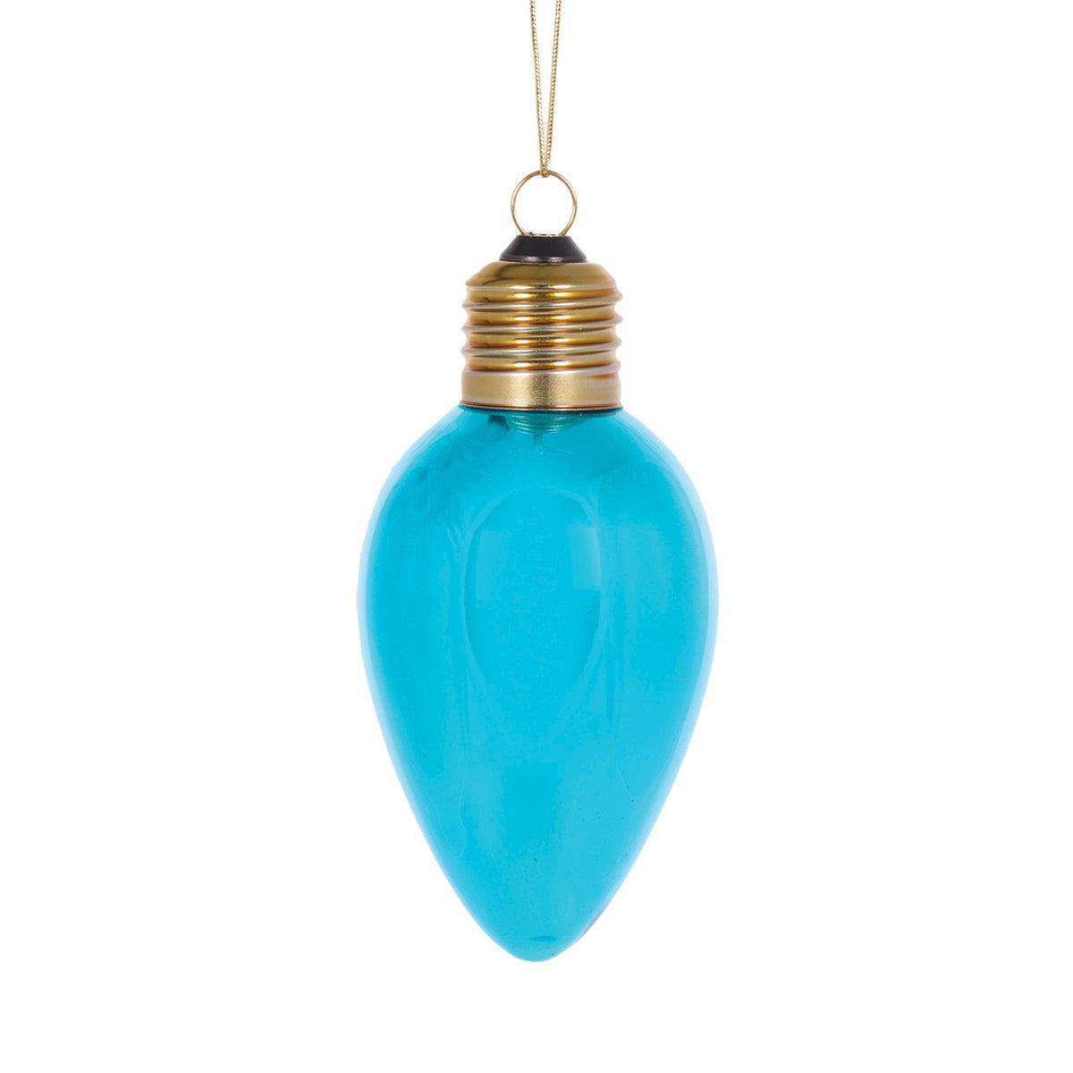 Retro Blue Bulb Ornament-Holly and Ivy-Lima & Co