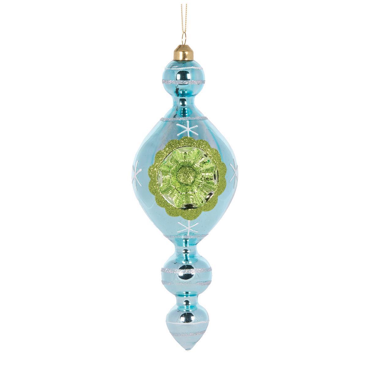 Retro Blue Vintage Finial-Holly and Ivy-Lima & Co