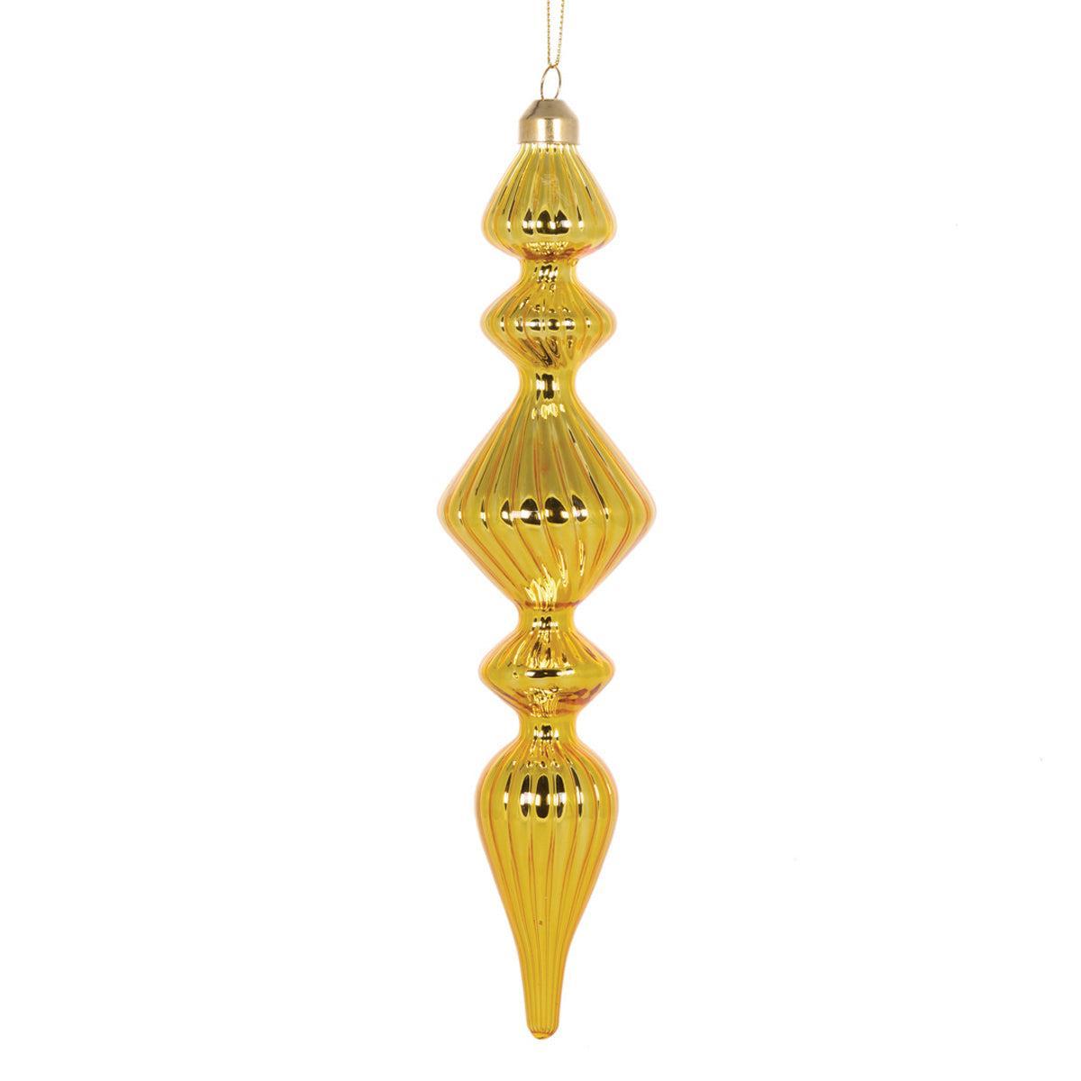 Retro Gold Ribbed Finial-Holly and Ivy-Lima & Co