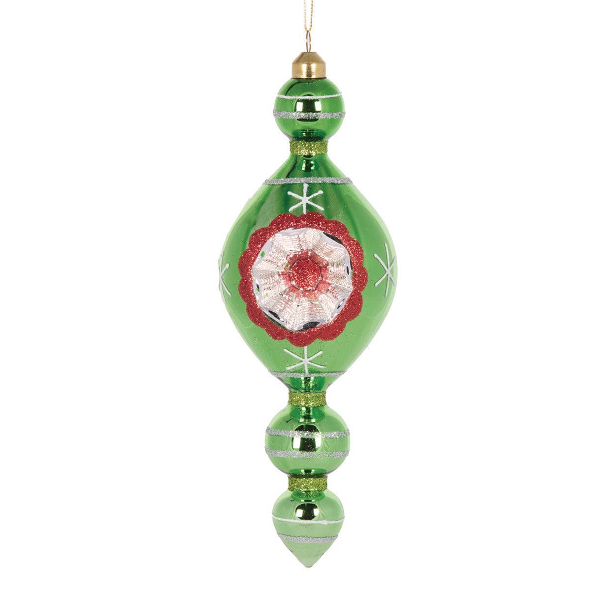 Retro Green Vintage Finial-Holly and Ivy-Lima & Co