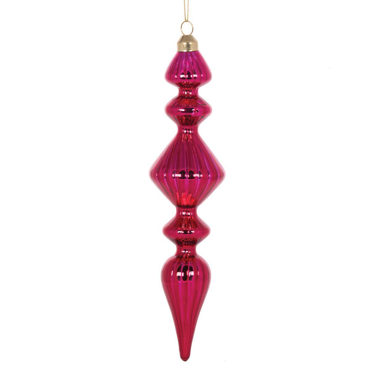 Retro Pink Ribbed Finial-Holly and Ivy-Lima & Co