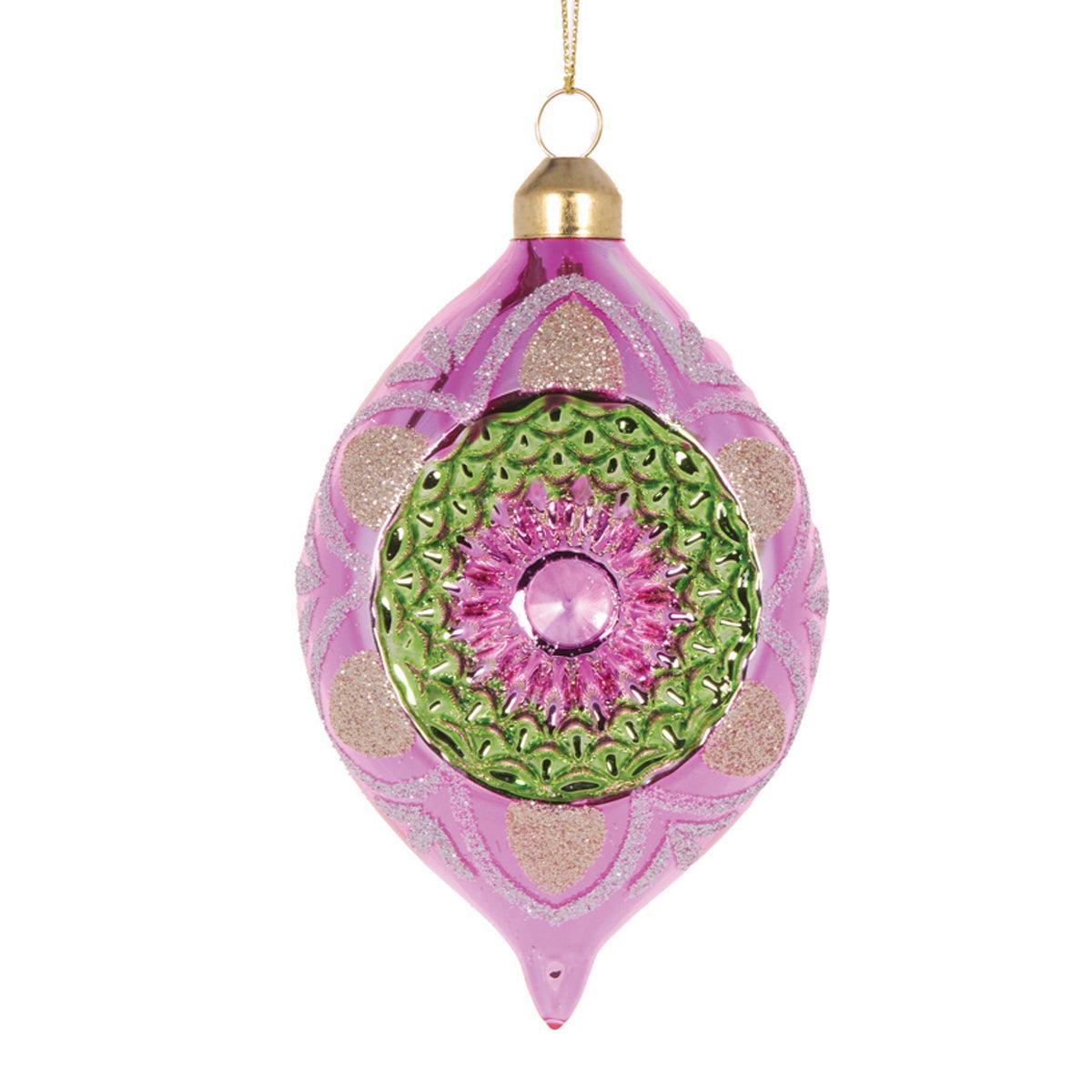 Retro Pink Vintage Drop Bauble-Holly and Ivy-Lima & Co