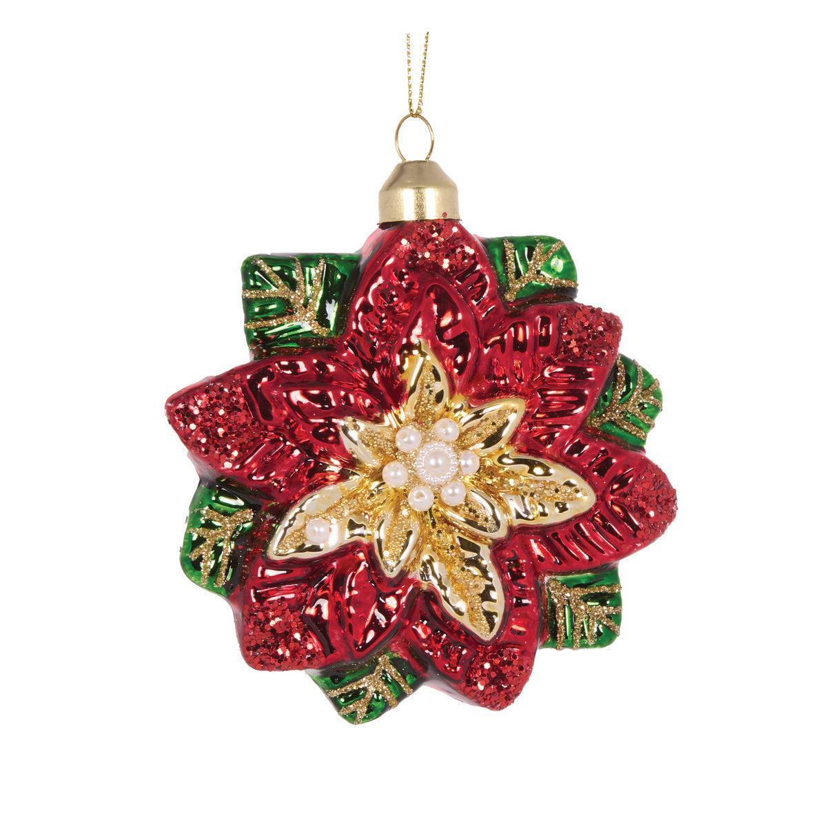 Retro Poinsettia Ornament-Holly and Ivy-Lima & Co
