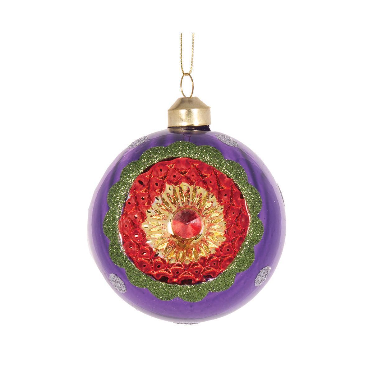 Retro Purple Vintage Bauble-Holly and Ivy-Lima & Co