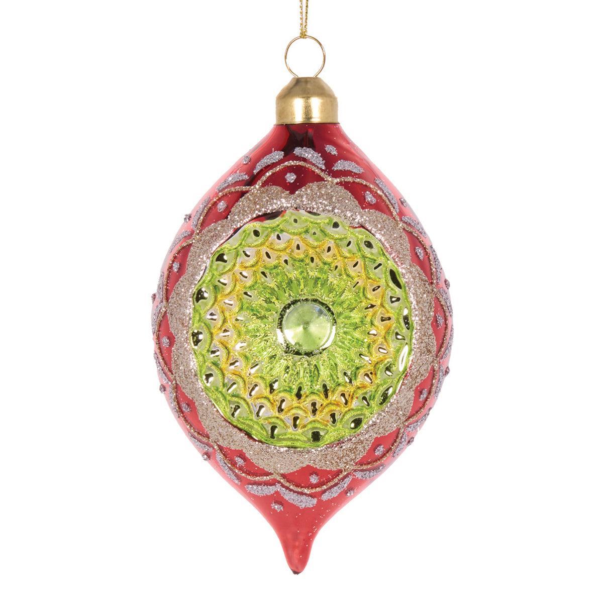 Retro Red Vintage Drop Bauble-Holly and Ivy-Lima & Co
