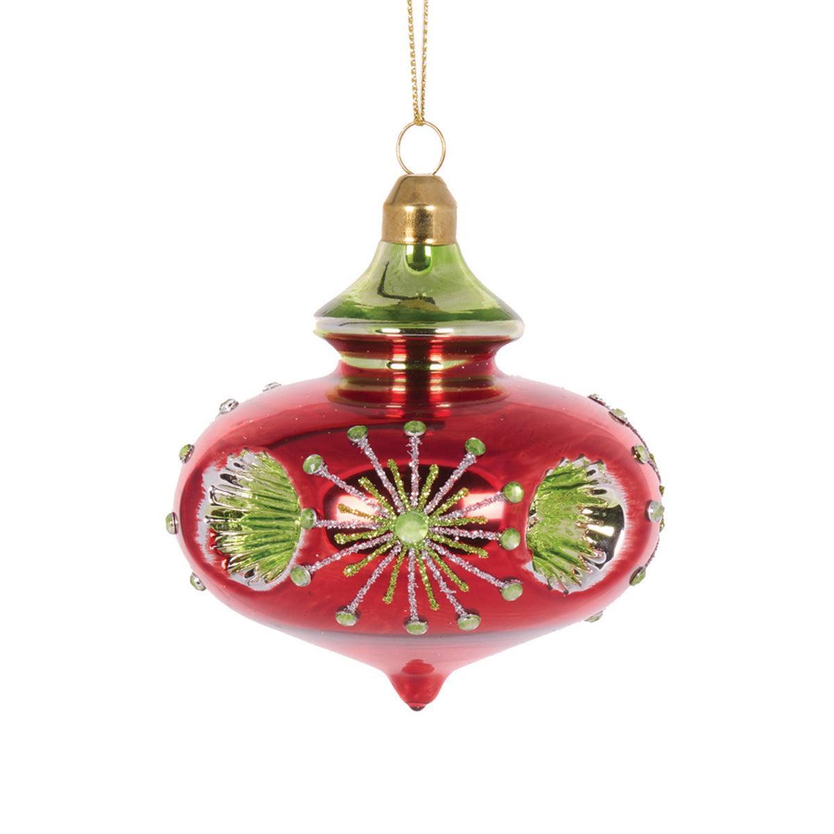Retro Red Vintage Finial Bauble-Holly and Ivy-Lima & Co