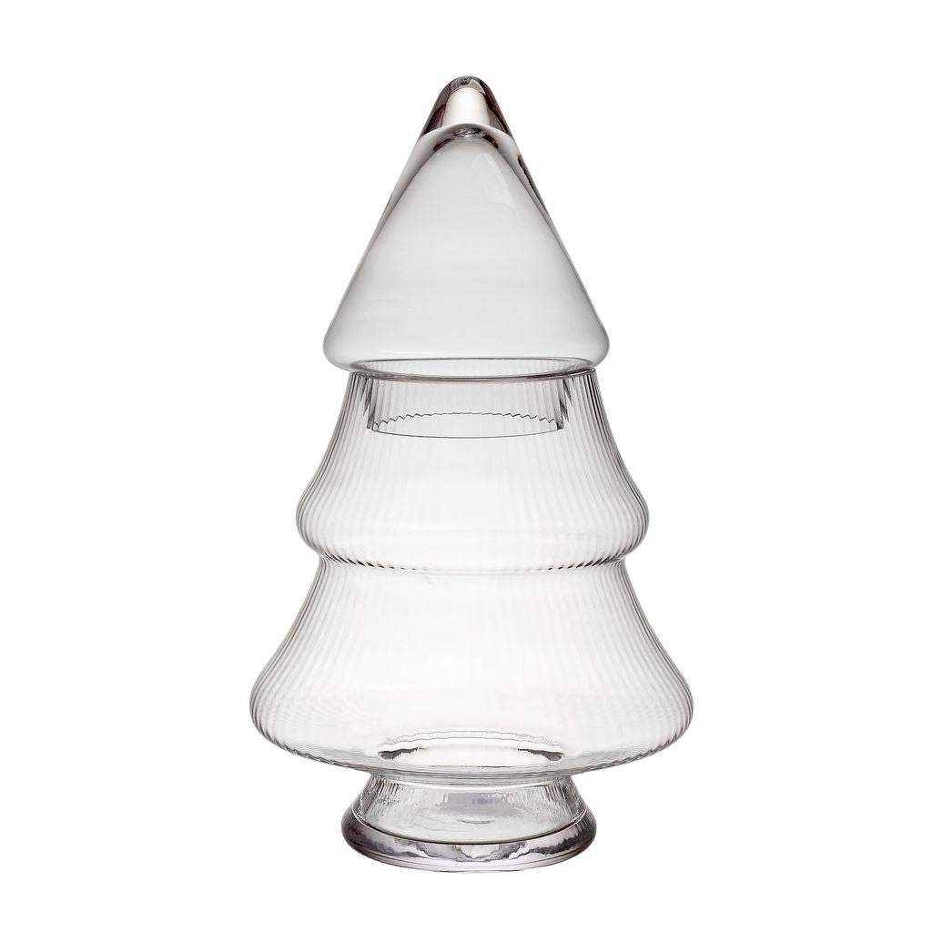 Ribbed Glass Lidded Tree Jar Lge-Swing-Lima & Co