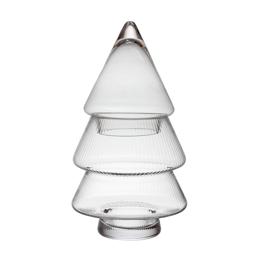 Ribbed Glass Lidded Tree Jar Small-Swing-Lima & Co