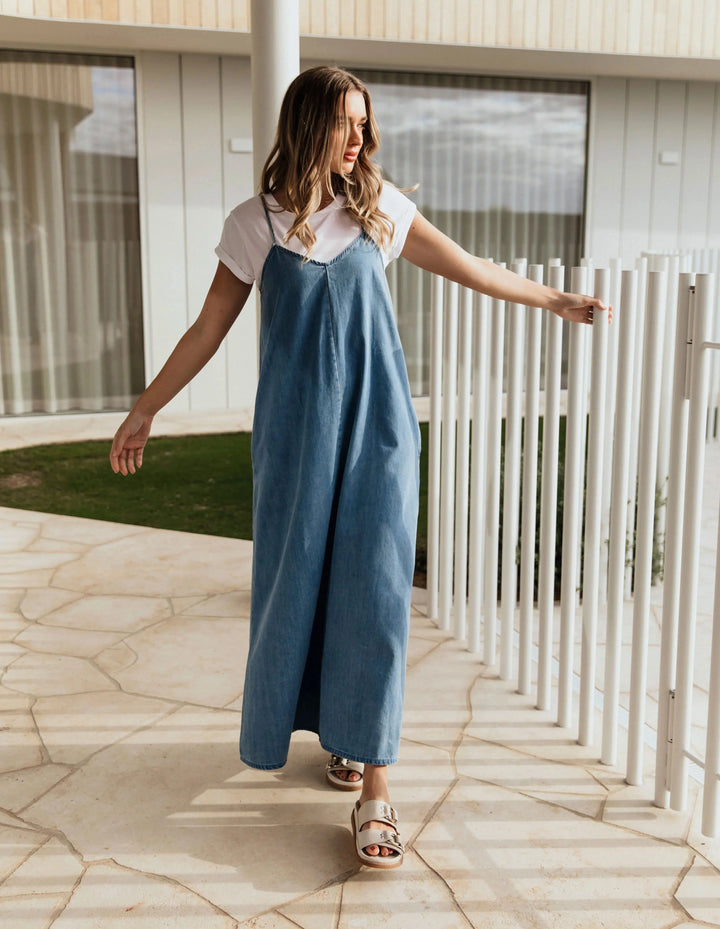 Roma Denim Dress - Mid Blue Lima & Co Roma Denim Dress - Mid Blue Lima & Co