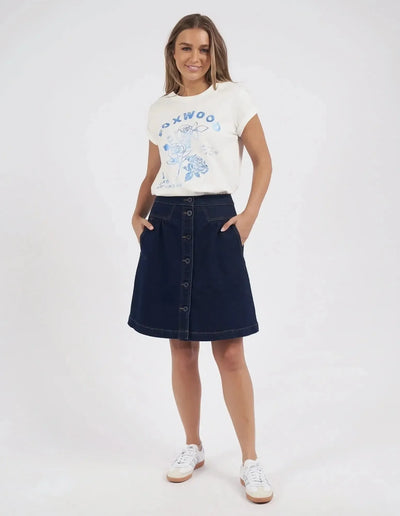 Rosette Tee - Vintage White-Foxwood-Lima & Co
