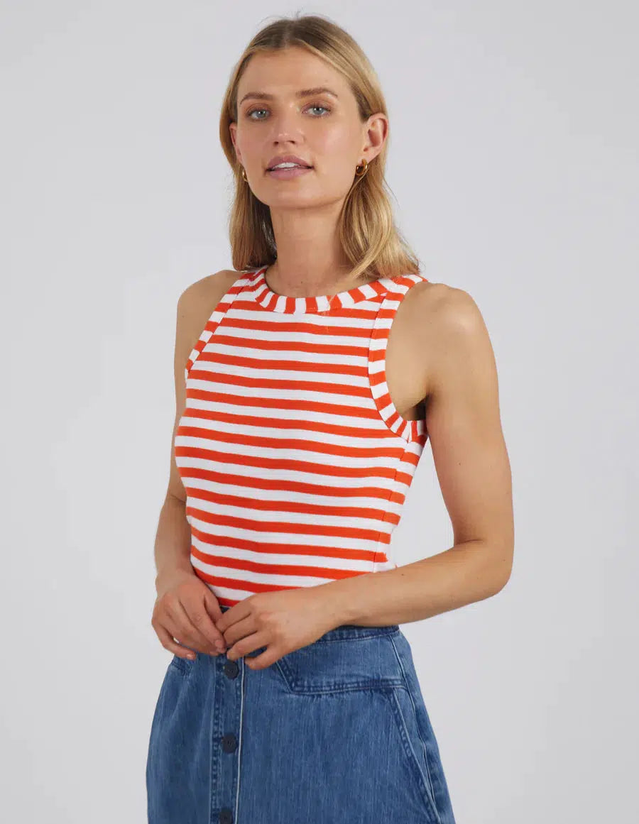 Ruth Tank - Orange/White Stripe-Foxwood-Lima & Co