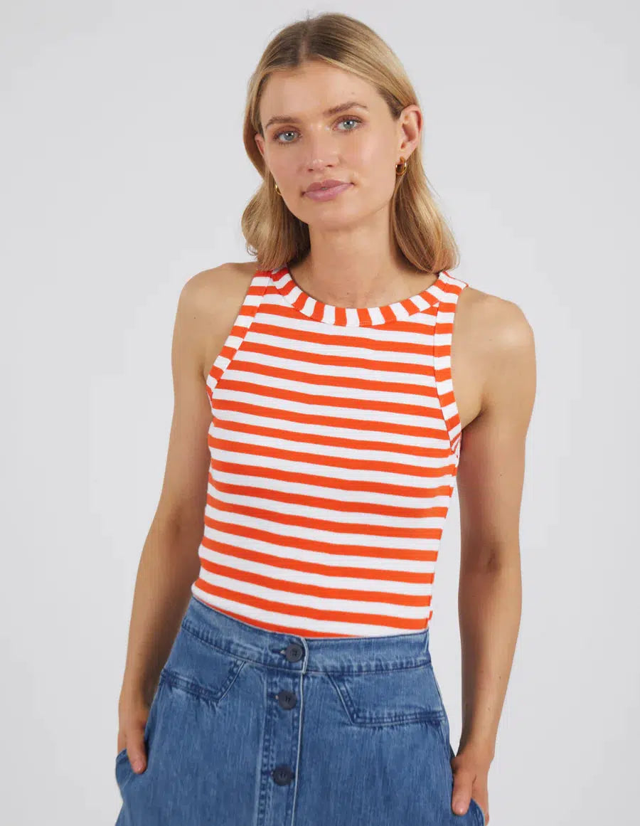 Ruth Tank - Orange/White Stripe-Foxwood-Lima & Co