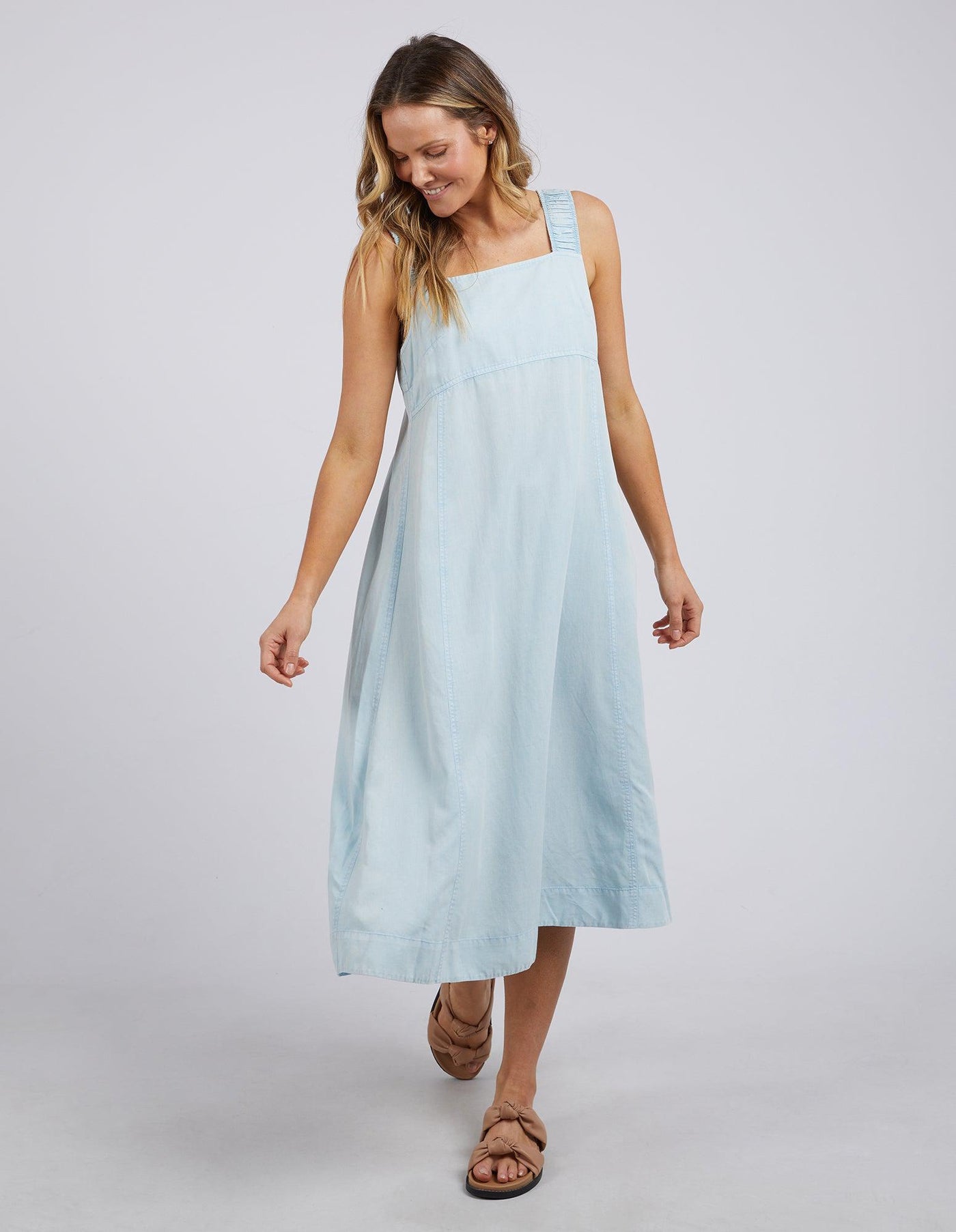Sage Denim Dress - Light Blue-Foxwood-Lima & Co