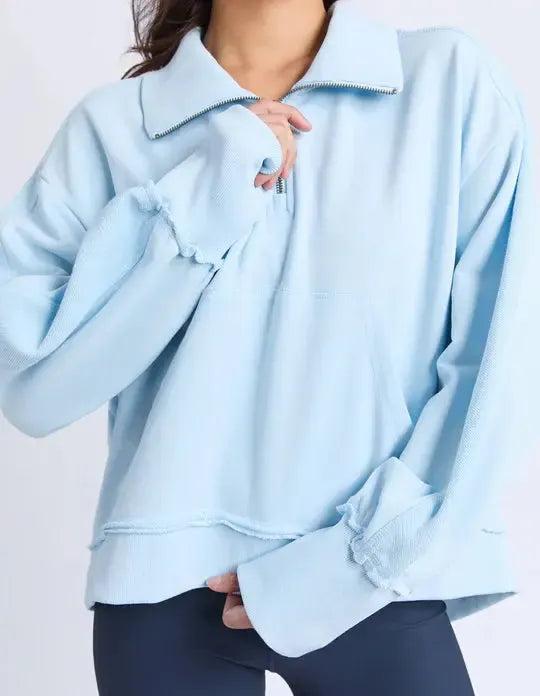 Sails Zip Crew - Light Blue-Foxwood-Lima & Co