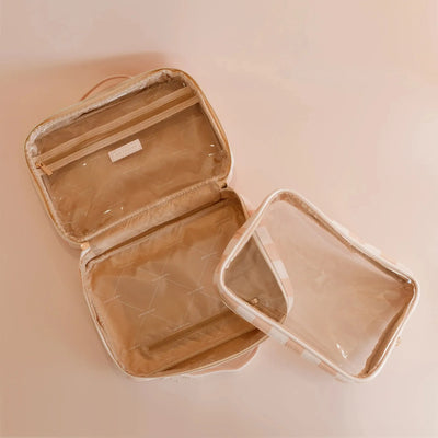 Salmon Check Cosmetic Bag-Fox And Fallow-Lima & Co
