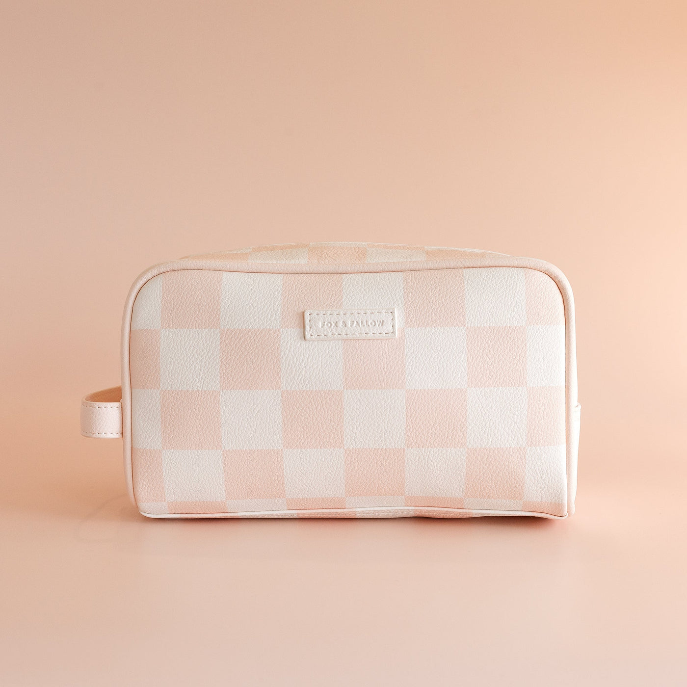 Salmon Check Wash Bag-Fox And Fallow-Lima & Co