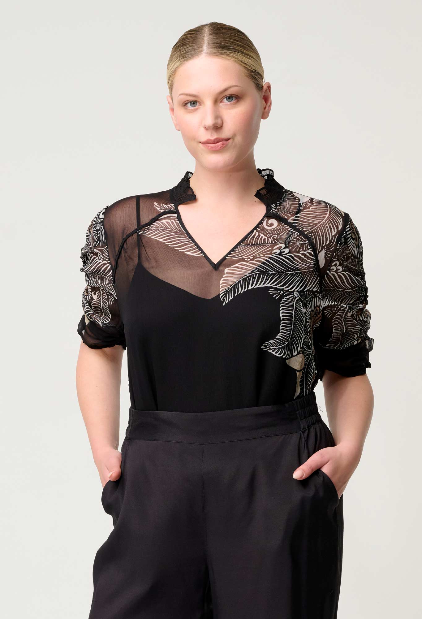 Samira Blouse - Onyx Casablanca-Once Was-Lima & Co