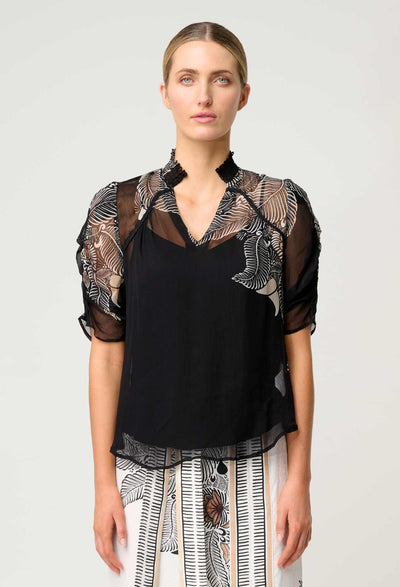 Samira Blouse - Onyx Casablanca-Once Was-Lima & Co