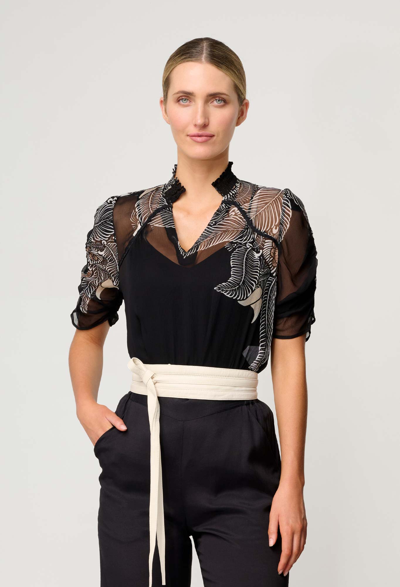 Samira Blouse - Onyx Casablanca-Once Was-Lima & Co