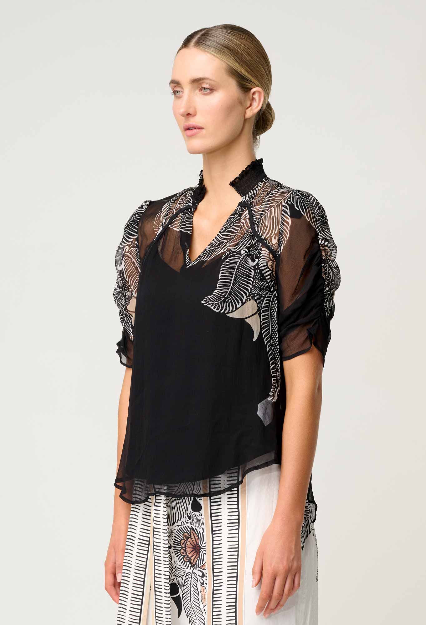 Samira Blouse - Onyx Casablanca-Once Was-Lima & Co