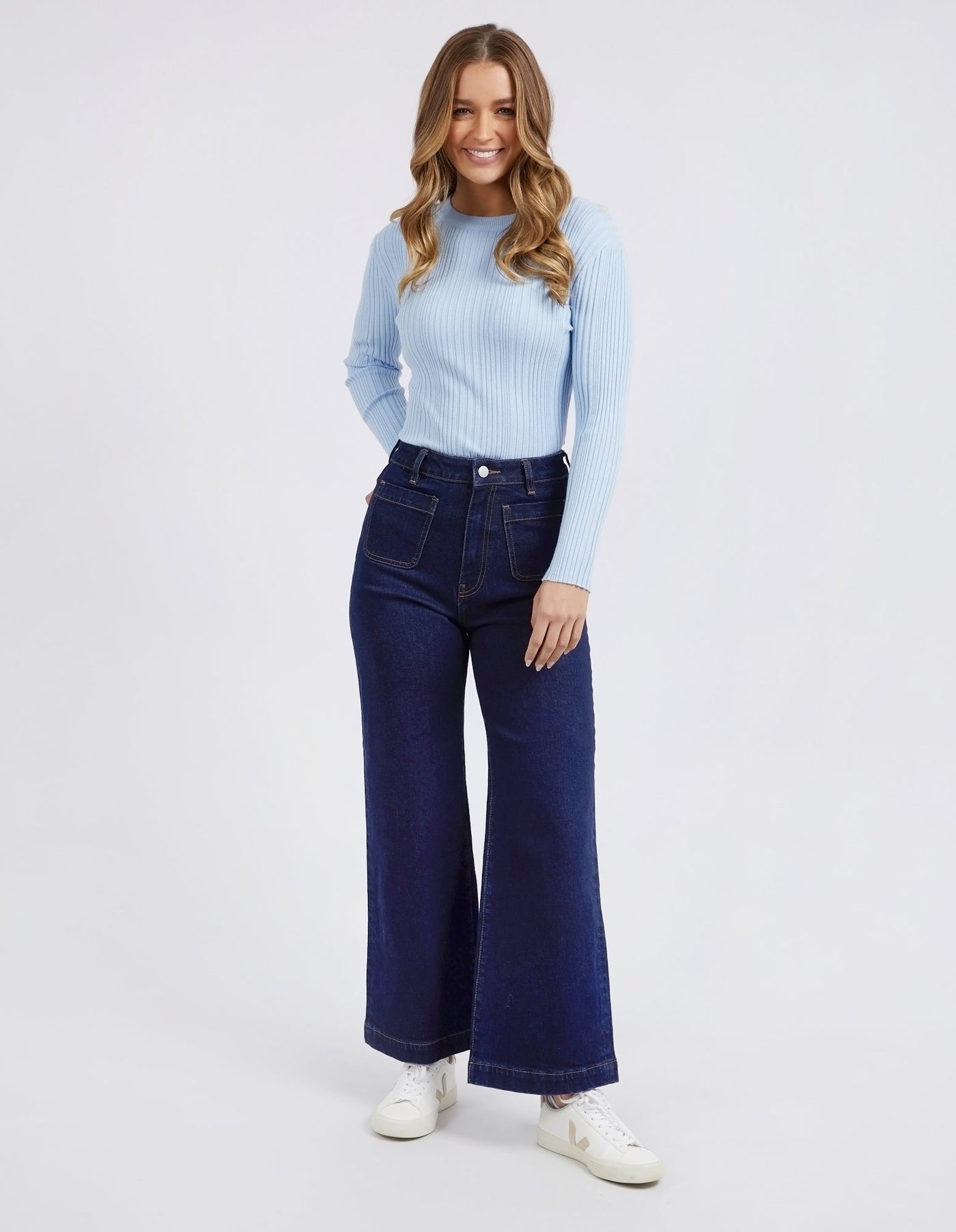 Sarah Wide Leg Jean - Blue-Foxwood-Lima & Co