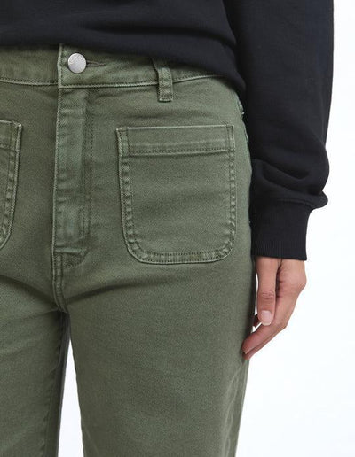 Sarah Wide Leg Jean - Washed Green-Foxwood-Lima & Co