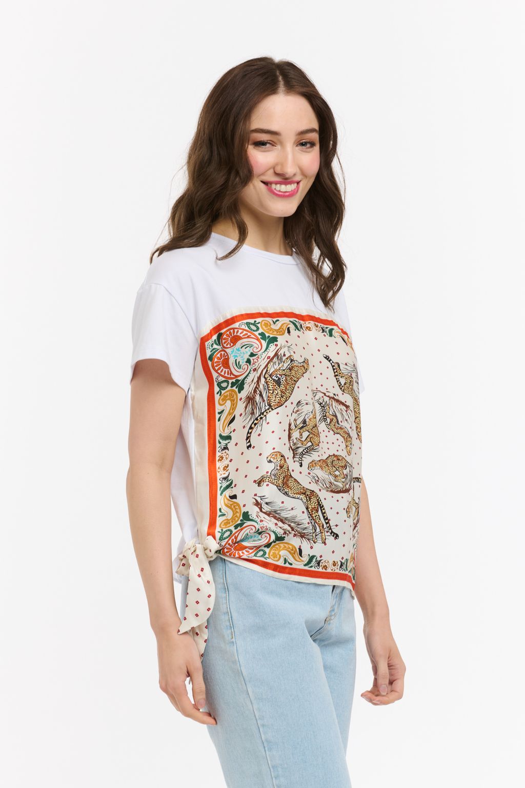 Satin Leo Tee White/Orange-Urban Luxury-Lima & Co