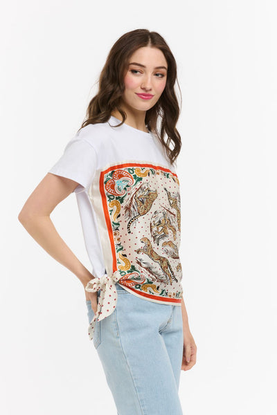 Satin Leo Tee White/Orange-Urban Luxury-Lima & Co