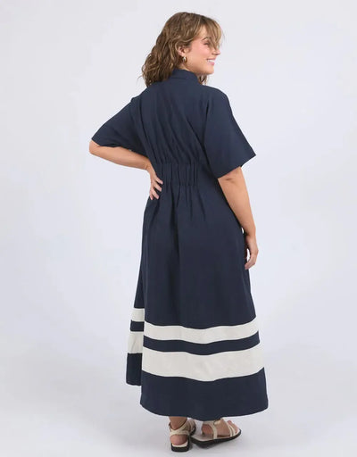 Scarlet Midi Dress - Navy Stripe-Elm Lifestyle-Lima & Co