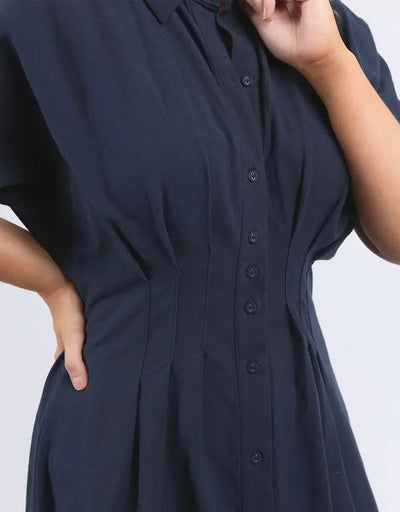 Scarlet Midi Dress - Navy Stripe-Elm Lifestyle-Lima & Co