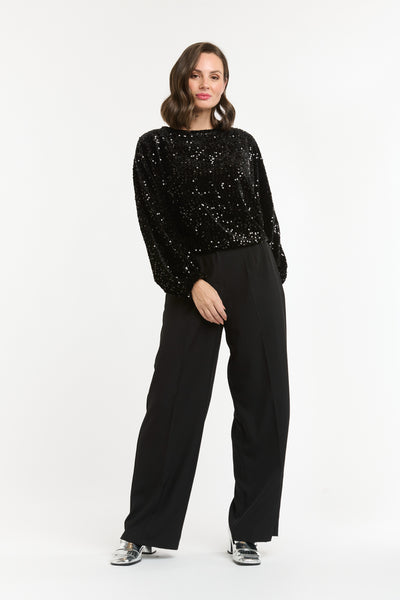 Sequin Top - Black-Urban Luxury-Lima & Co