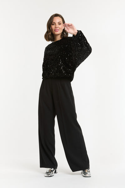 Sequin Top - Black-Urban Luxury-Lima & Co