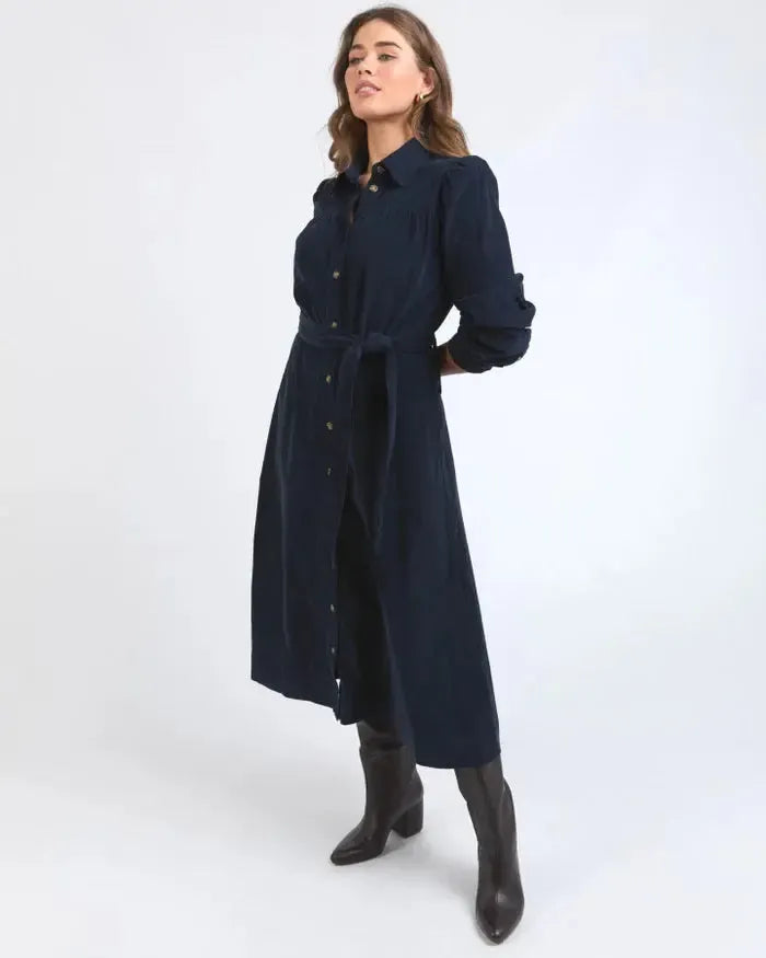 Serena Cord Dress - Dark Sapphire-Elm Lifestyle-Lima & Co
