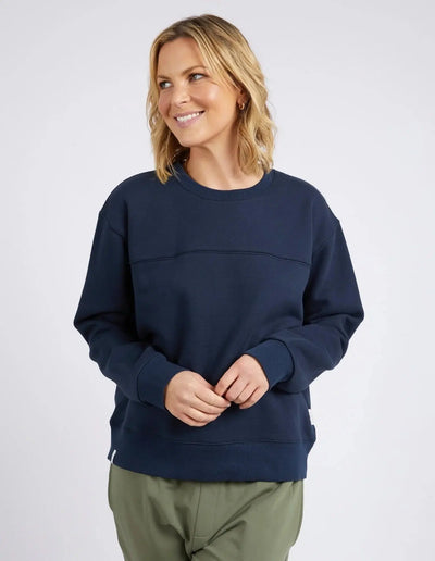 Shelly Fleece Crew - Navy-Elm Lifestyle-Lima & Co